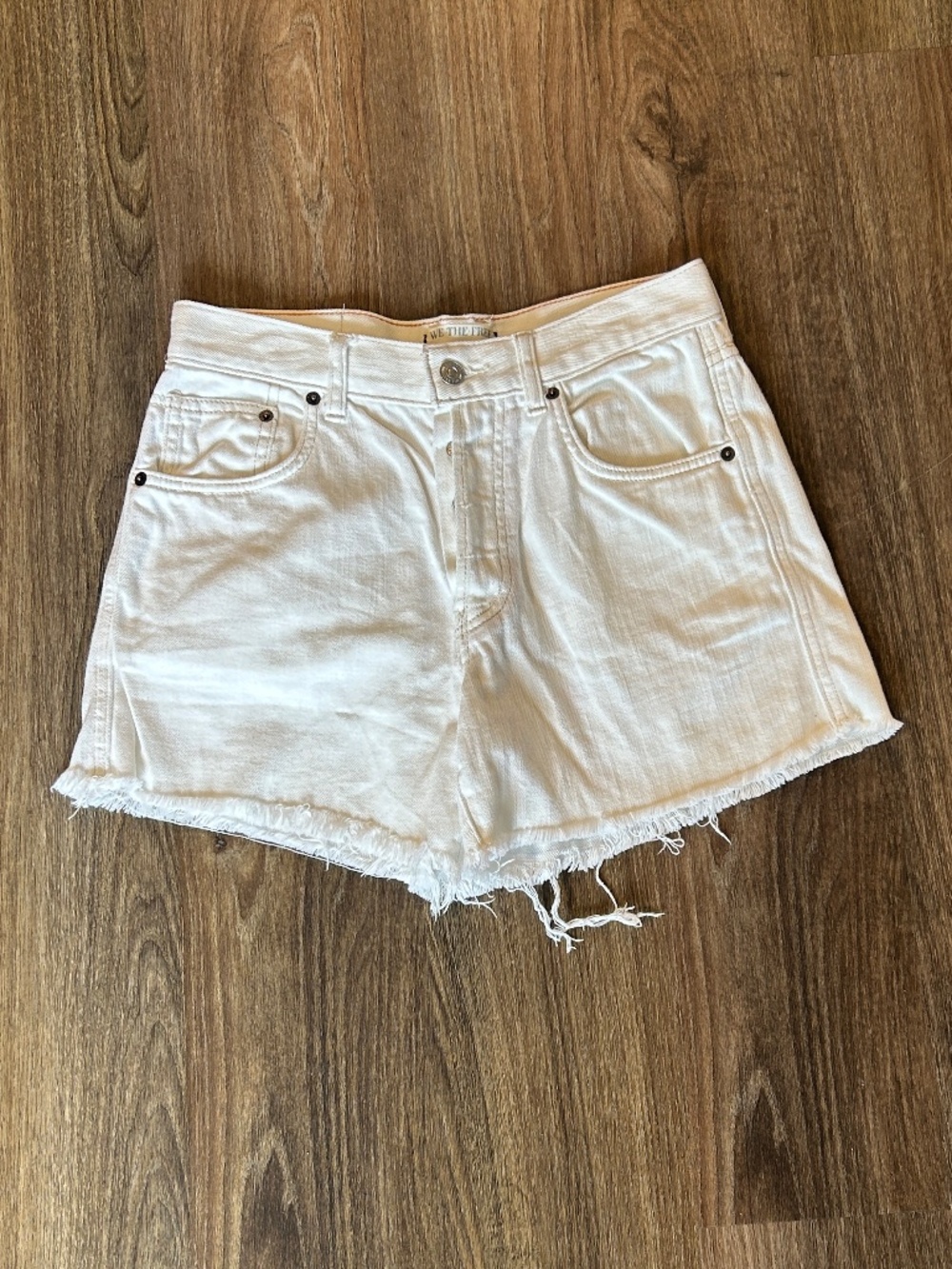 We The Free White Denim Shorts 100% Cotton Women’s 26